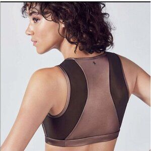 FABLETICS Camryn Metallic Bronze Black Activewear Tank Top sz M NWOT